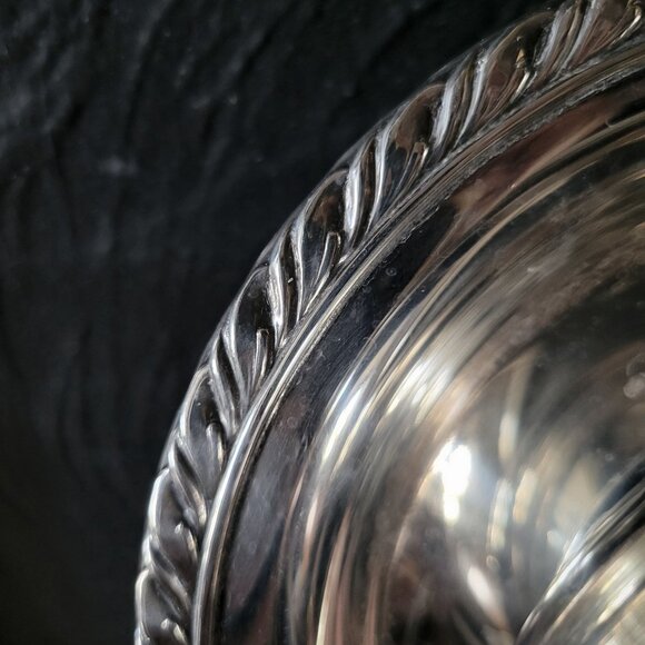 Vtg Vintage Wm A Rogers Silveplate Bowl w/ Attached Underplate, Chip and Dip - Picture 5 of 7